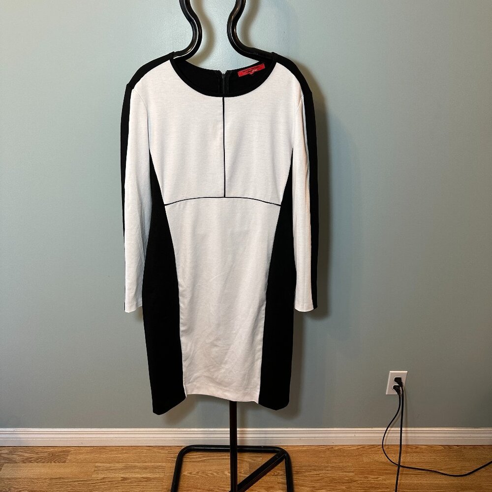 Narciso Rodriguez Ladies Black & White Bodycon Dress